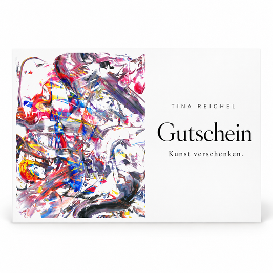 Tina Reichel Geschenkgutschein mit dem Kunstmotiv Explosion